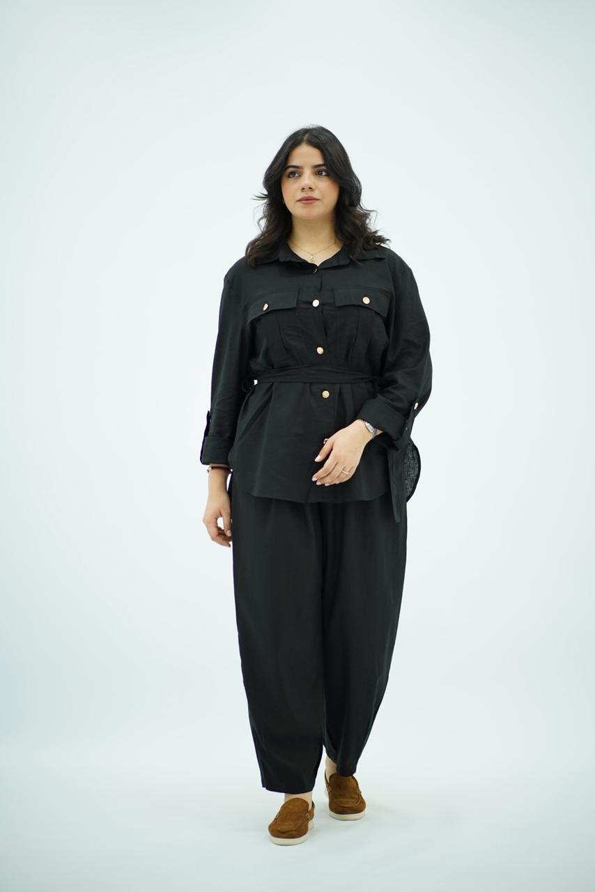 Ensemble Noir en Lin