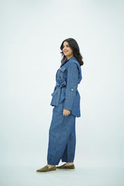Ensemble en Lin Style Denim – Chic & Décontracté