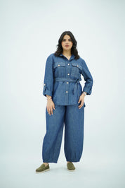 Ensemble en Lin Style Denim – Chic & Décontracté