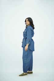 Ensemble en Lin Style Denim – Chic & Décontracté