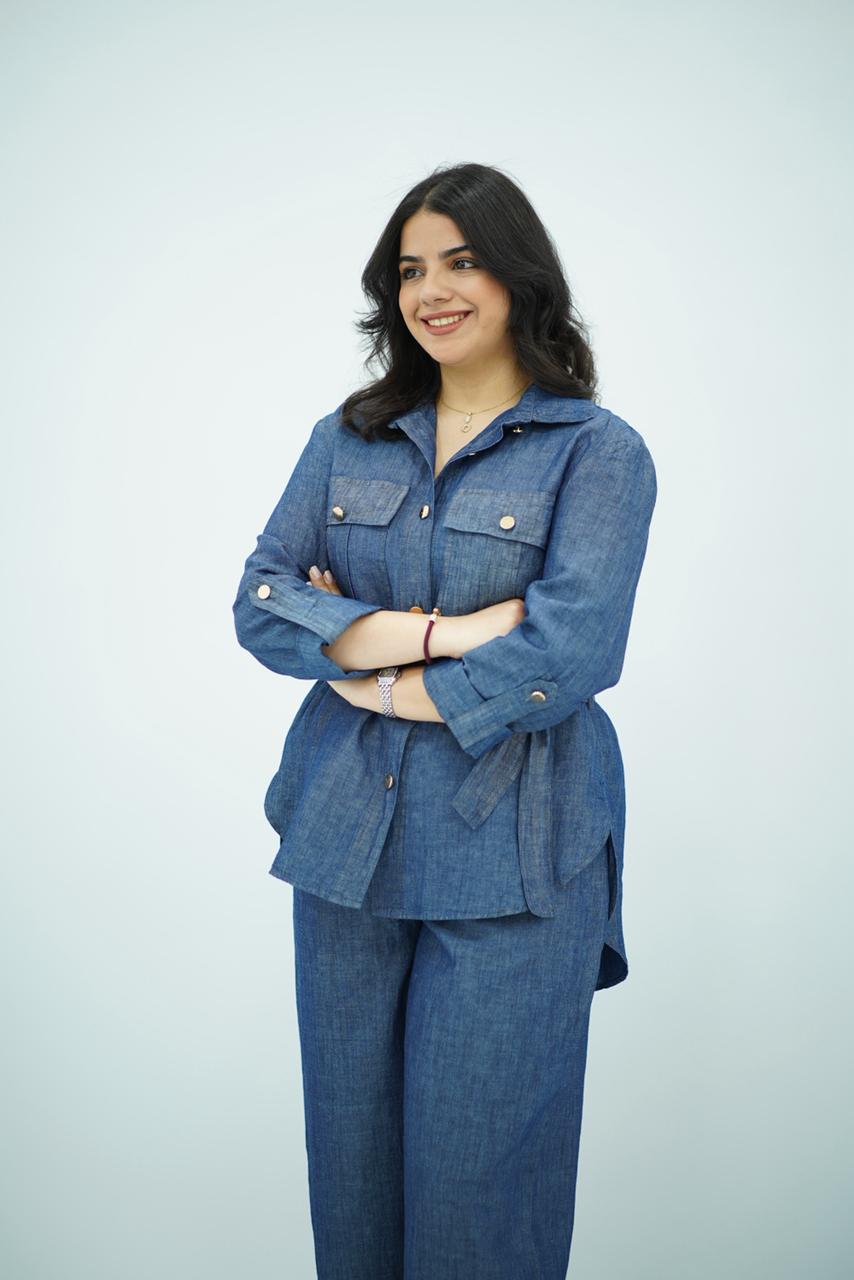 Ensemble en Lin Style Denim – Chic & Décontracté