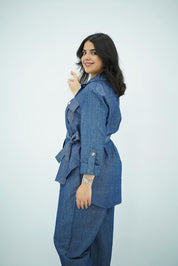 Ensemble en Lin Style Denim – Chic & Décontracté
