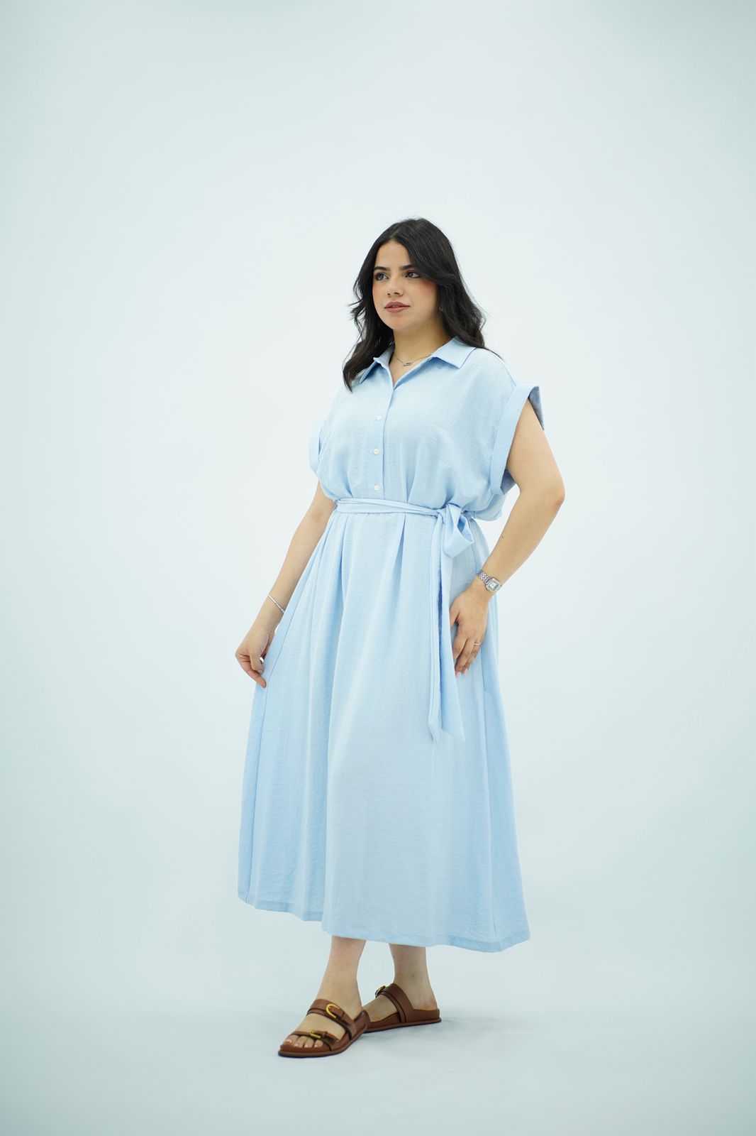 Robe Chemise Longue Bleu ciel
