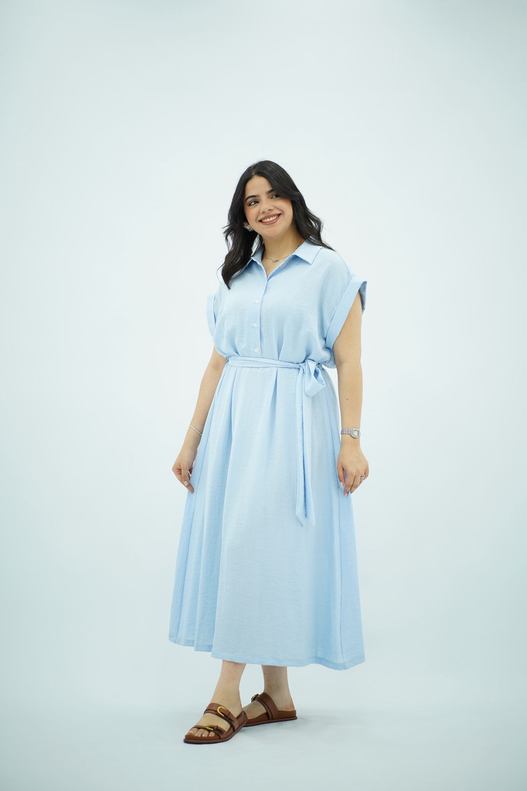 Robe Chemise Longue Bleu ciel