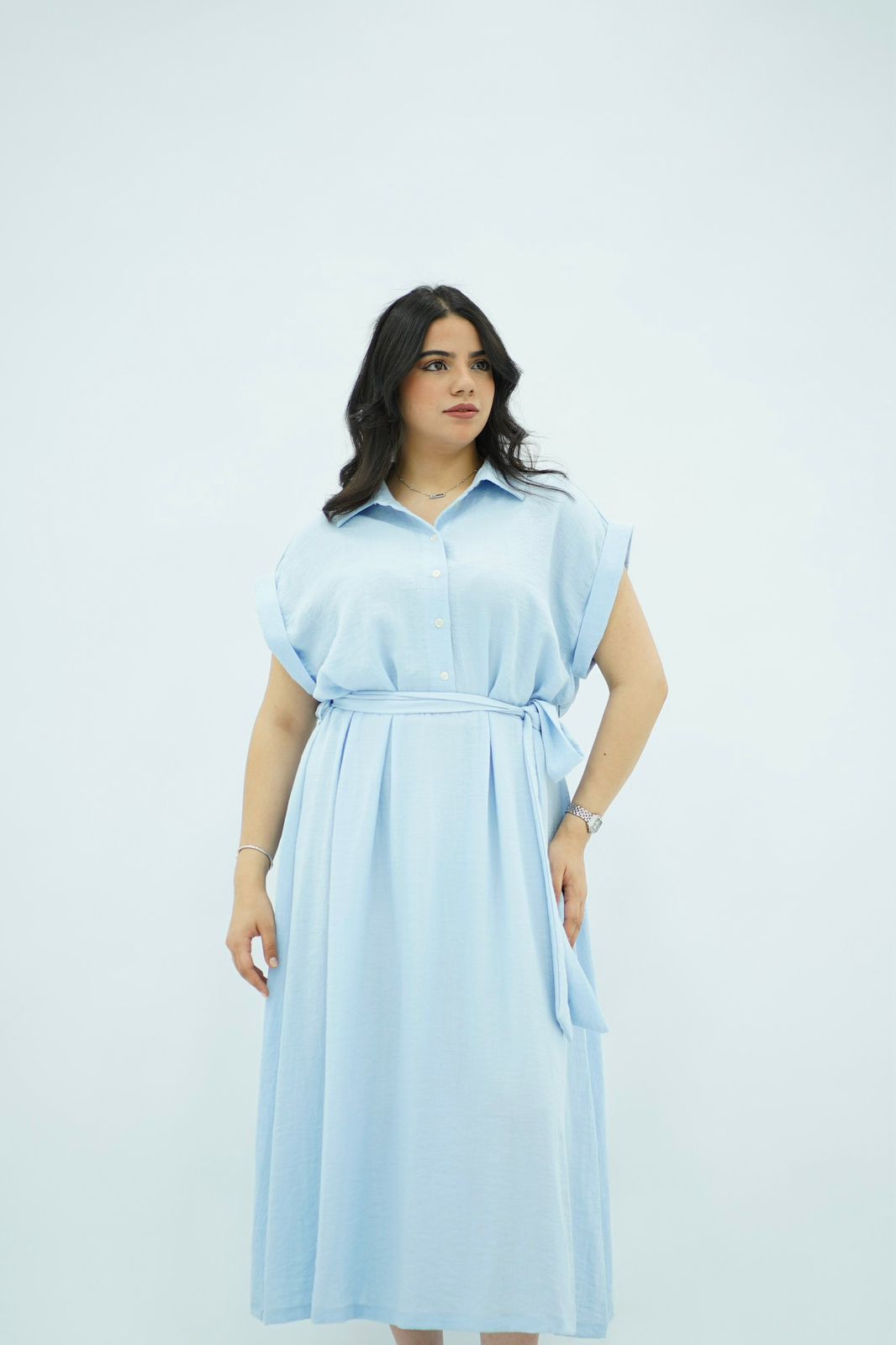 Robe Chemise Longue Bleu ciel