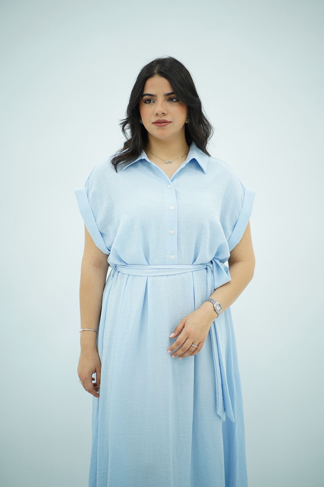 Robe Chemise Longue Bleu ciel