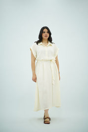 Robe Chemise Longue Écru