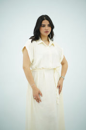 Robe Chemise Longue Écru