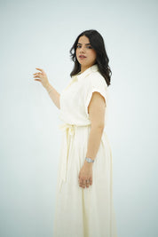 Robe Chemise Longue Écru
