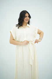 Robe Chemise Longue Écru