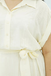 Robe Chemise Longue Écru