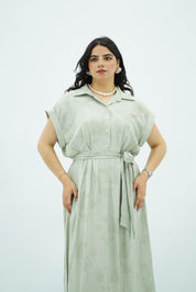 Robe longue fluide vert sauge