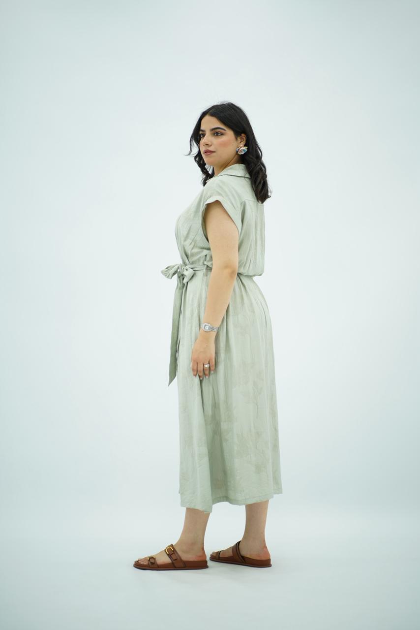 Robe longue fluide vert sauge