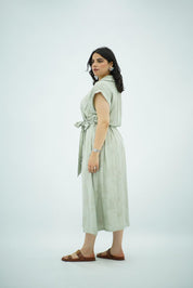 Robe longue fluide vert sauge