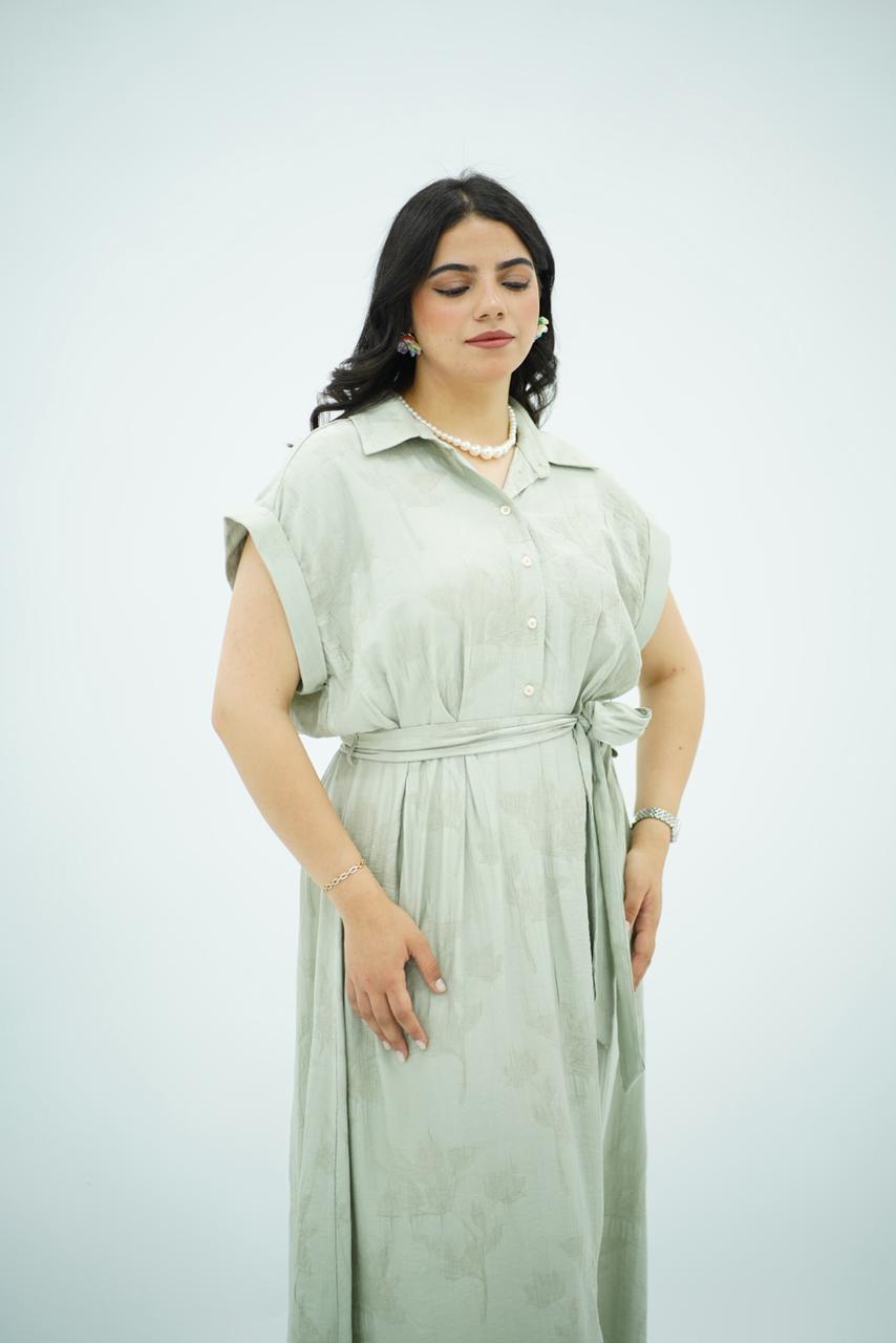 Robe longue fluide vert sauge