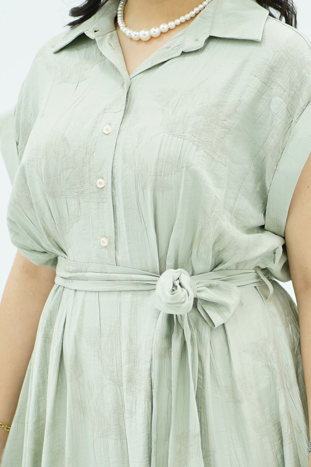 Robe longue fluide vert sauge