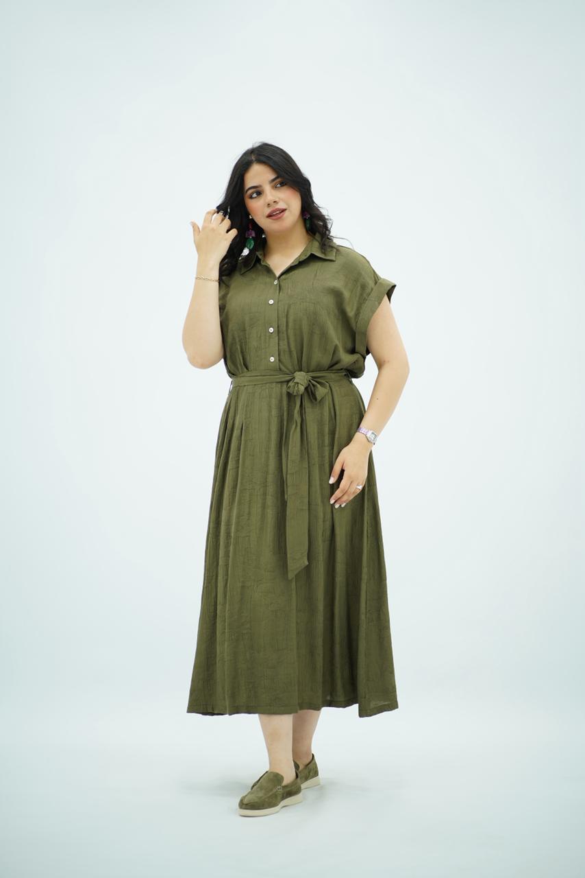 Robe longue kaki fluide