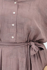 Robe Midi Coloris Mauve Rosé