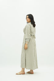 Robe à Carreaux avec Ceinture Fine