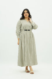 Robe à Carreaux avec Ceinture Fine