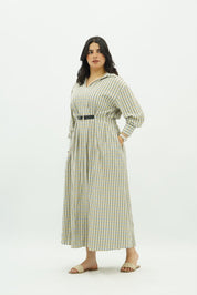 Robe à Carreaux avec Ceinture Fine