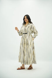 Robe Chemise Longue à Rayures Arty
