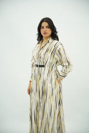 Robe Chemise Longue à Rayures Arty