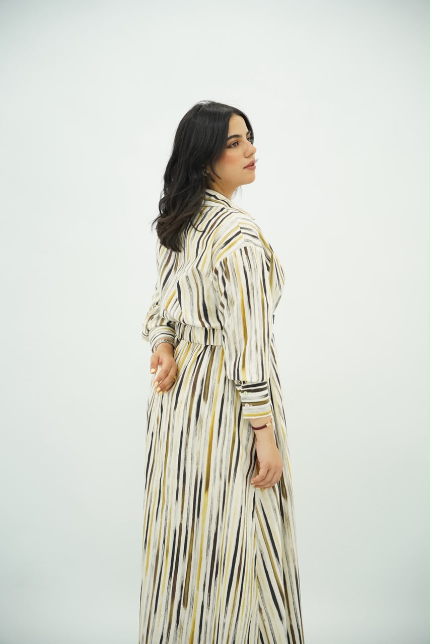 Robe Chemise Longue à Rayures Arty