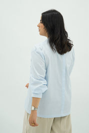 Chemise Croisée à Rayures et Poches Cargo