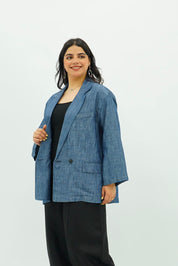 Blazer Décontracté en Denim Léger