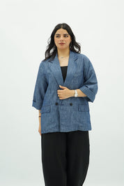 Blazer Décontracté en Denim Léger