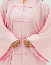 Chemise Kimono à Fermeture Nouée – Rose Bébé