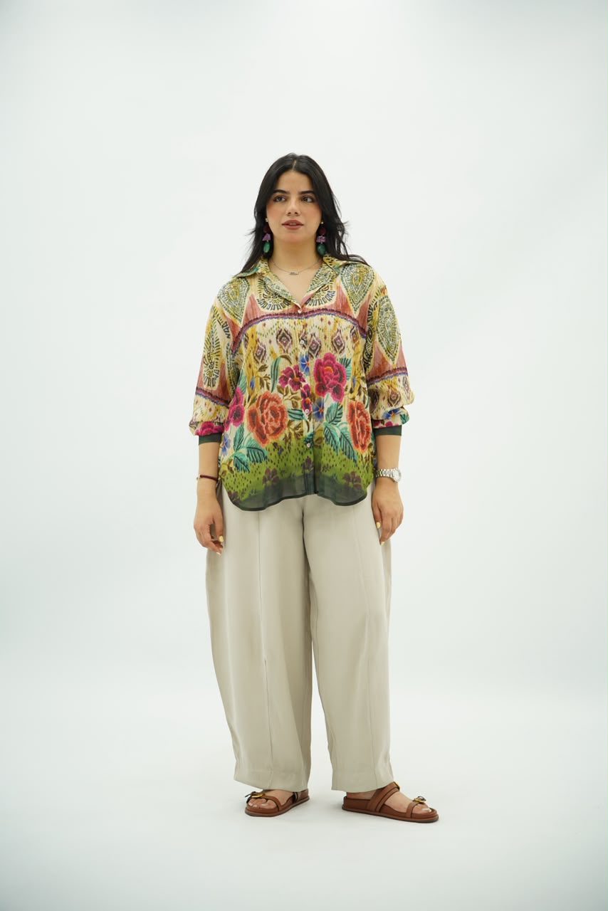 Chemise Fluide à Imprimé Floral Bohème