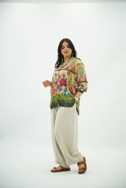 Chemise Fluide à Imprimé Floral Bohème