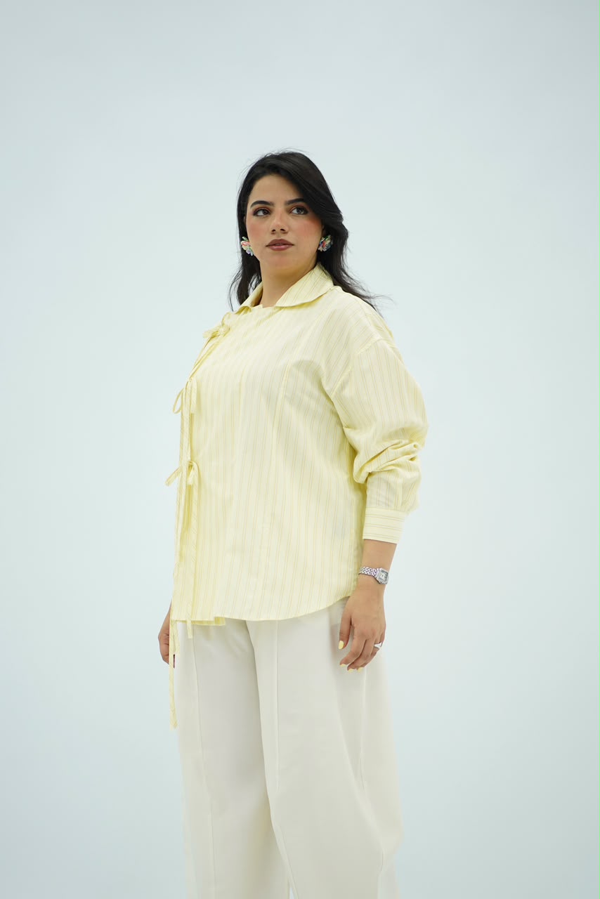 Chemise à Nouer – Jaune pastel