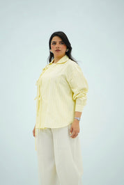 Chemise à Nouer – Jaune pastel