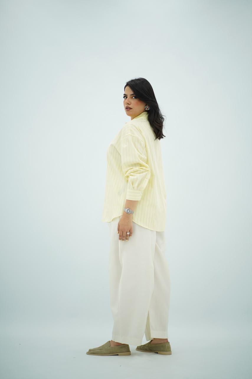Chemise à Nouer – Jaune pastel