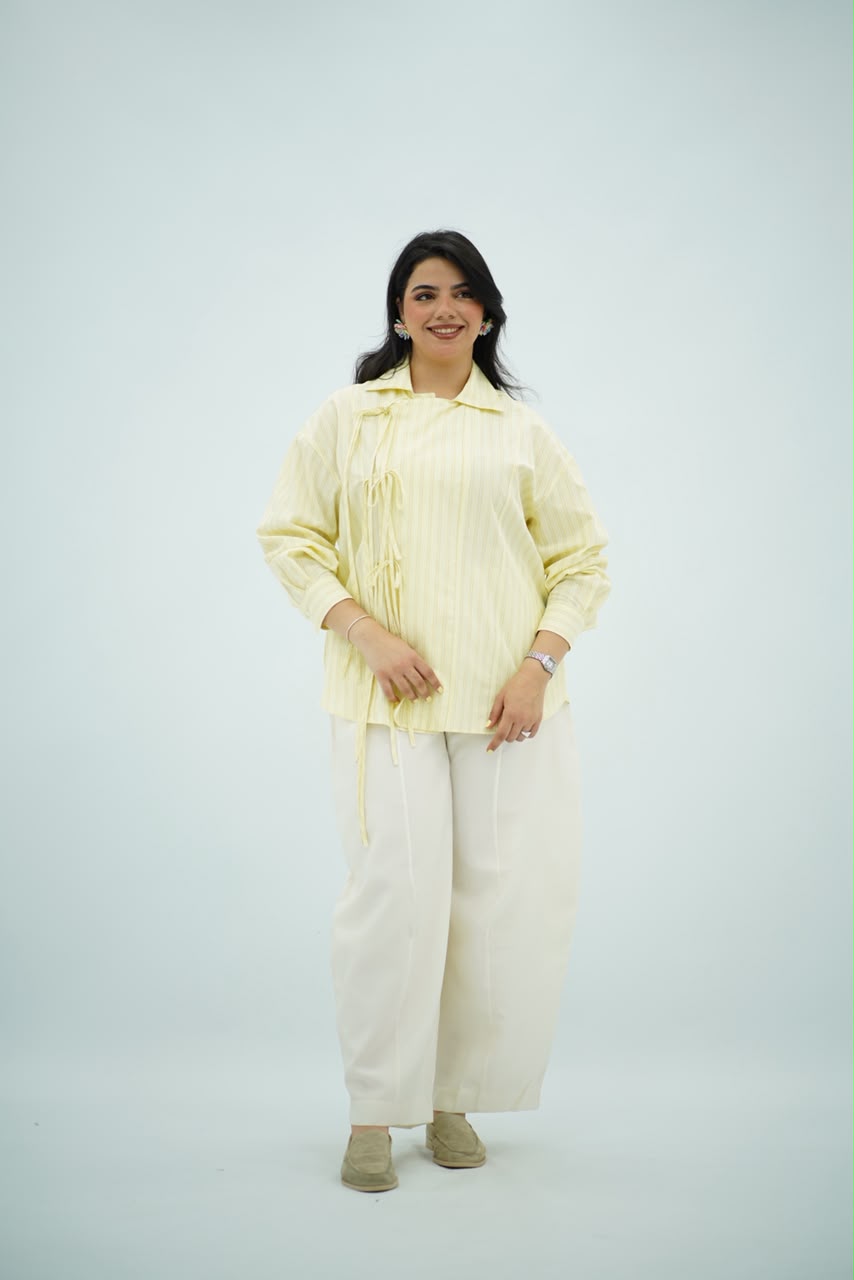 Chemise à Nouer – Jaune pastel