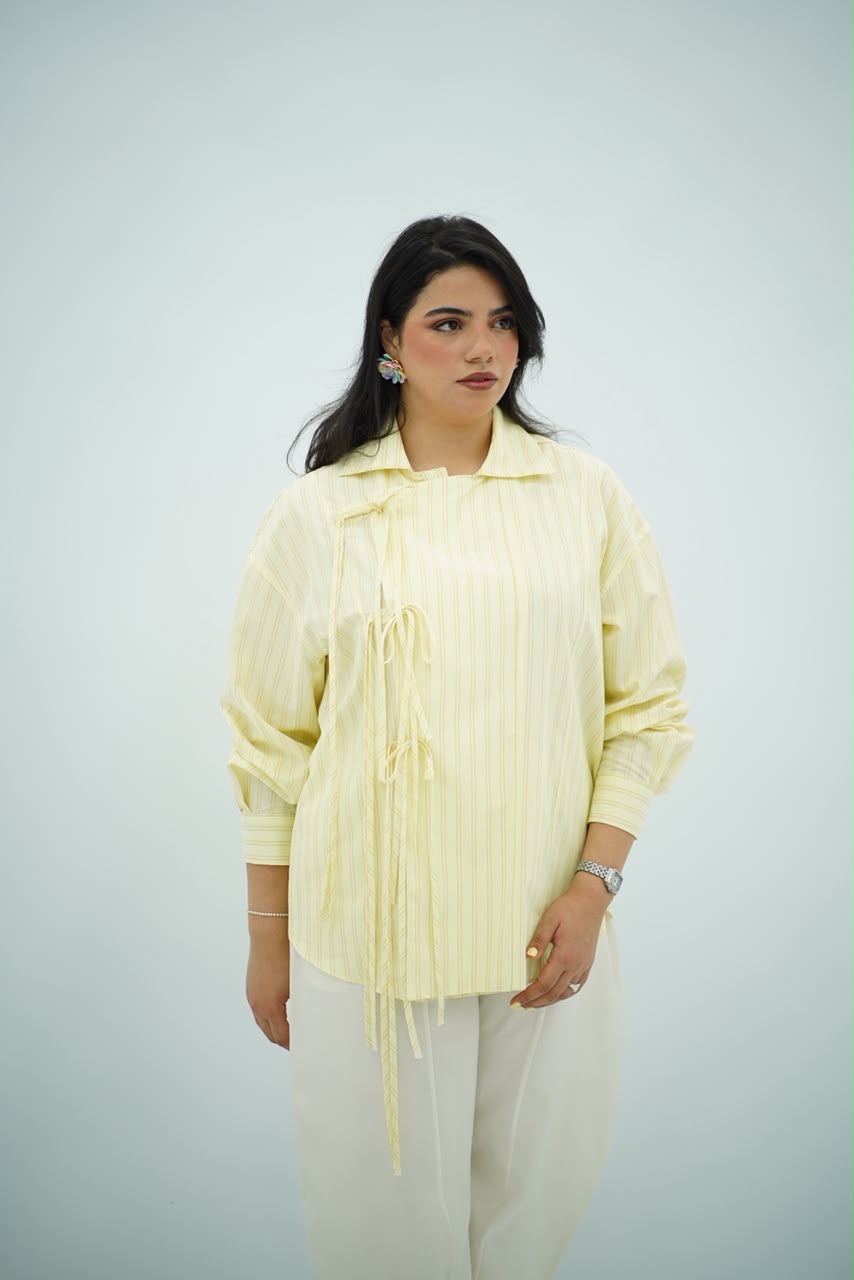 Chemise à Nouer – Jaune pastel