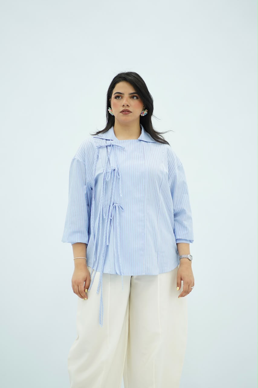Chemise Rayée à Nouer – Chic & Raffinée