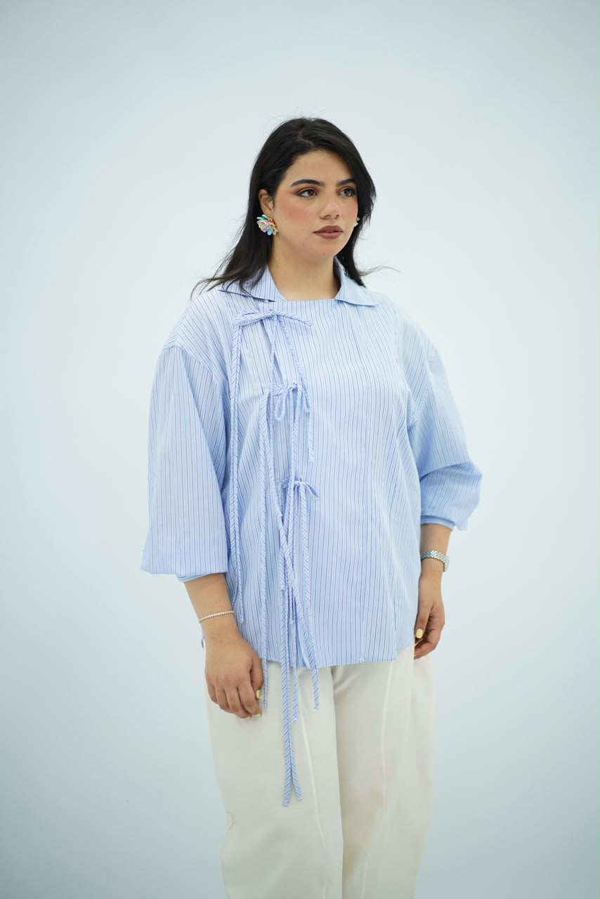 Chemise Rayée à Nouer – Chic & Raffinée