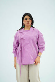 Chemise Rayée à Liens à nouer  – Élégance Moderne