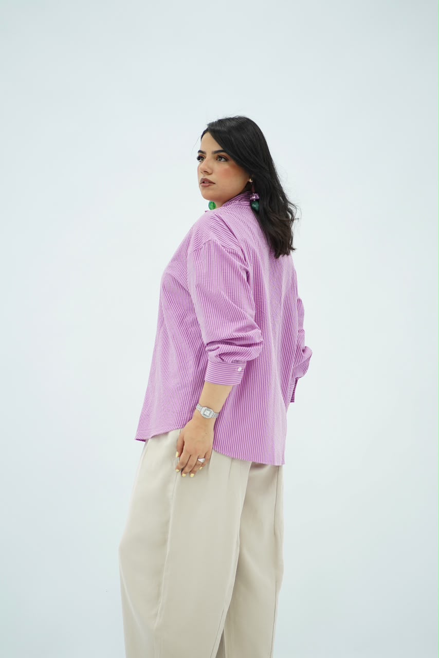 Chemise Rayée à Liens à nouer  – Élégance Moderne
