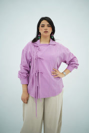 Chemise Rayée à Liens à nouer  – Élégance Moderne