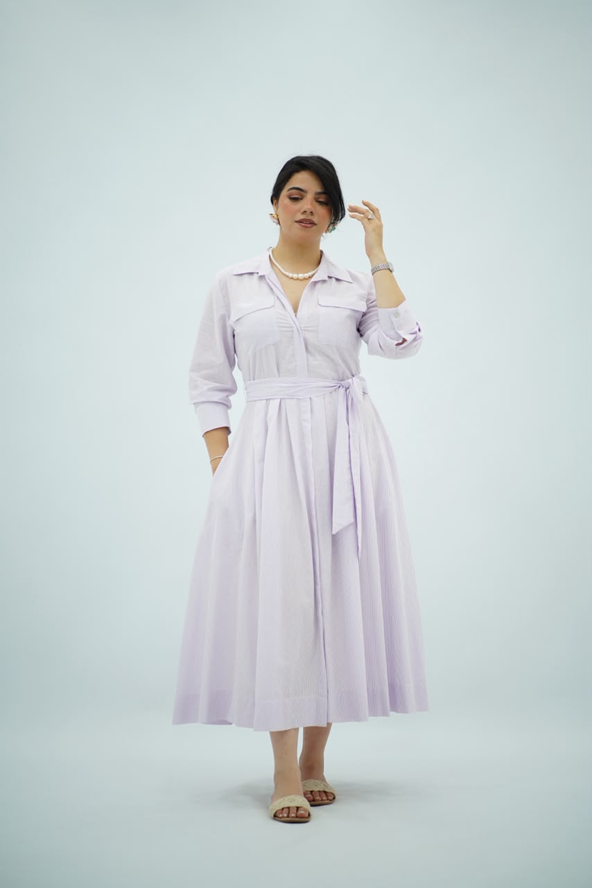 Robe Chemise Mauve clair