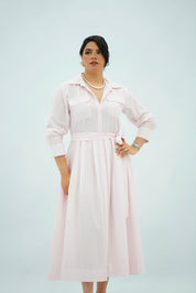 Robe Chemise Rose bébé Ceinturée