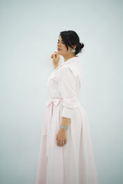 Robe Chemise Rose bébé Ceinturée