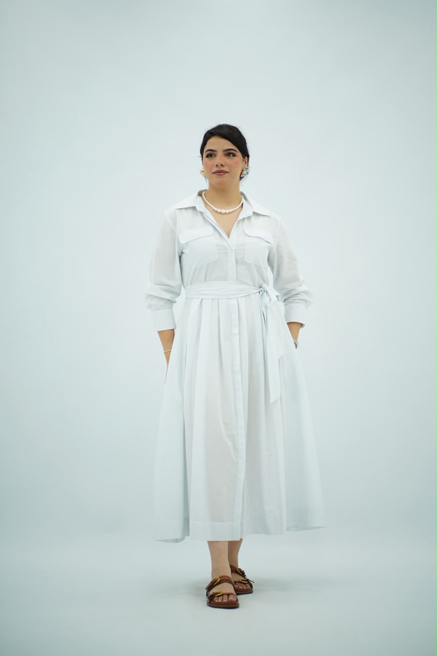 Robe Chemise Évasée Ceinturée