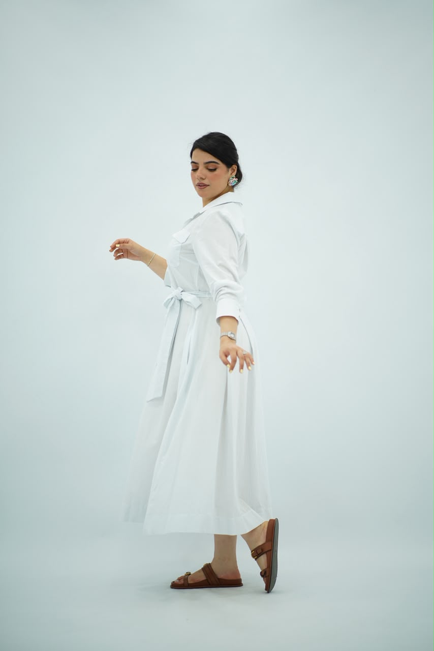 Robe Chemise Évasée Ceinturée
