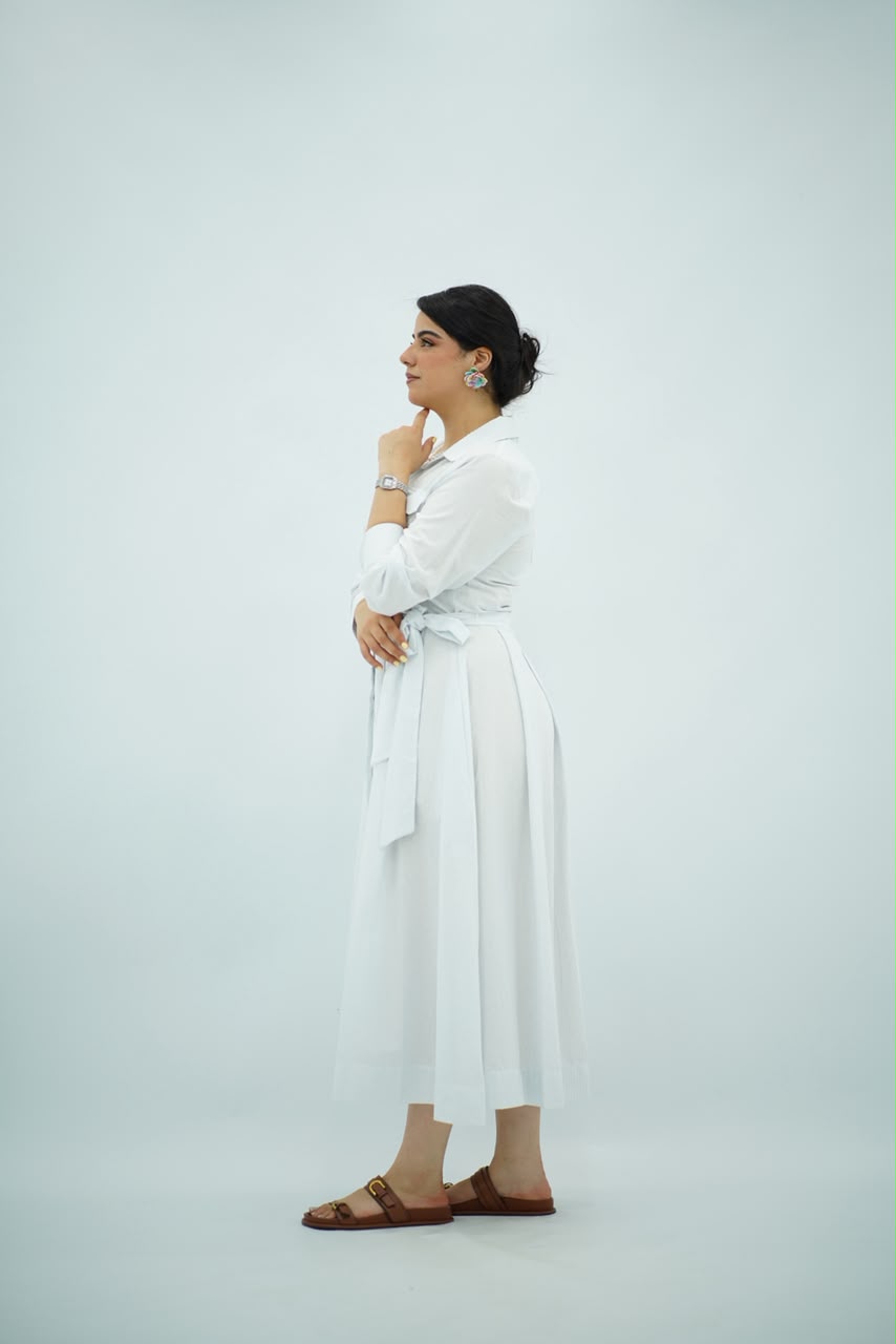 Robe Chemise Évasée Ceinturée